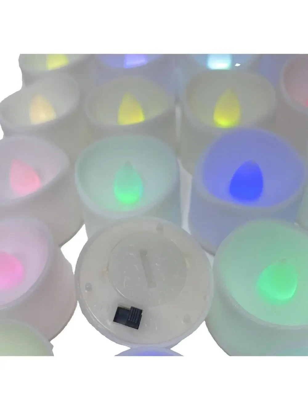LED Tea Light Candles Multi-Colour Set of 24 Mini Candle Lights Red, Blue, Green